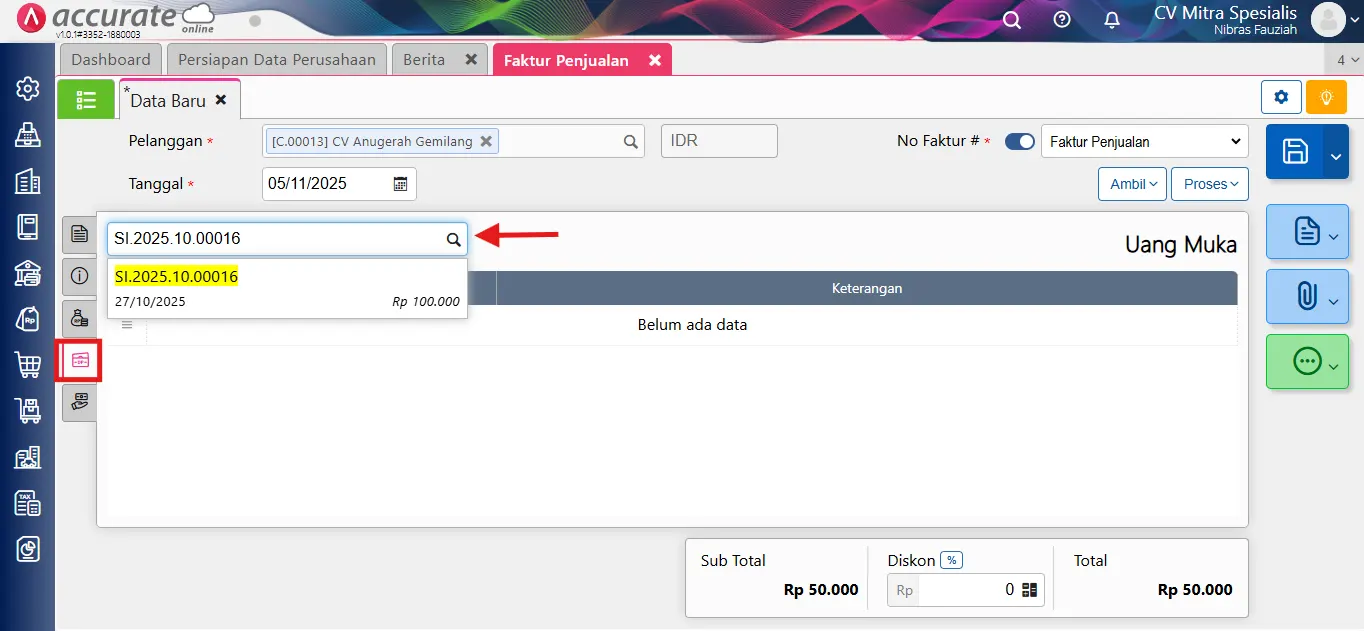 6 Mencatat Penggunaan Uang Muka Penjualan Sebagian